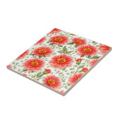 Blumenmuster Zinnienblüten Fliese (Seite)