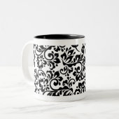 Blumenmuster Zweifarbige Tasse (Vorderseite Links)