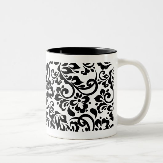 Blumenmuster Zweifarbige Tasse (Rechts)