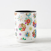 Blumenmuster Zweifarbige Tasse (Mittel)