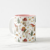 Blumenmuster Zweifarbige Tasse (Vorderseite Links)