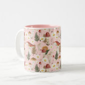 Blumenmuster Zweifarbige Tasse (Vorderseite Links)
