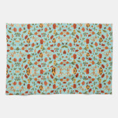 Blumenmusterdecke mit einem hellblauen Hintergrund Geschirrtuch (Horizontal)