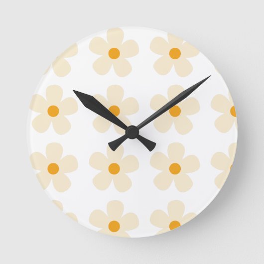 Blumenmusterdesign runde wanduhr (Vorderseite)