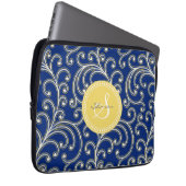 Blumenmustermonogramm des eleganten girly laptopschutzhülle (Vorne Rechts)