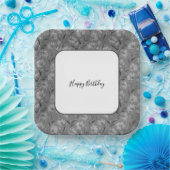 Blumenmusterquadrat Pappteller (Party)