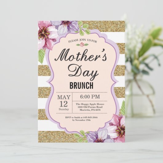 Blumenmütter am Tag Einladung (Stehend Vorderseite)