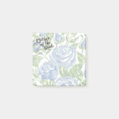 Blumenmutter der Bride Modern Script Blue Rose Post-it Klebezettel (Vorderseite)