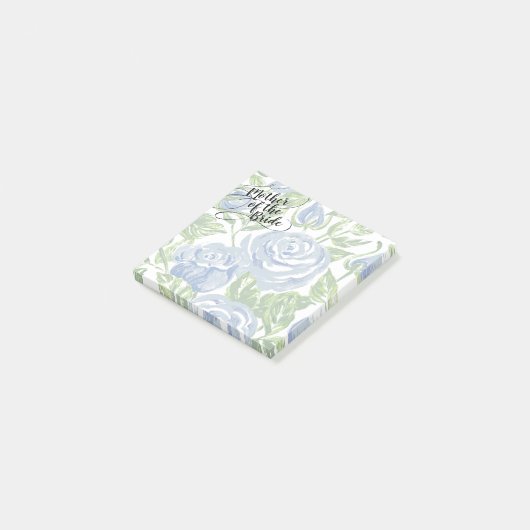 Blumenmutter der Bride Modern Script Blue Rose Post-it Klebezettel (angewinkelt)