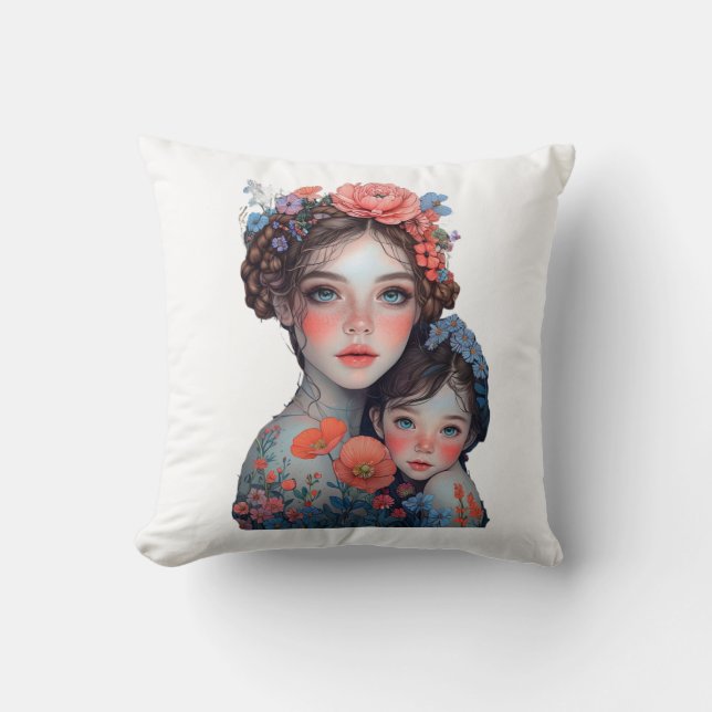 Blumenmutter Kissen (Vorderseite)