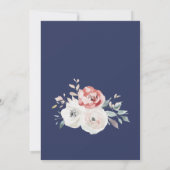 Blumenmutter-Tag Brunch Navy Blue Einladung (Rückseite)