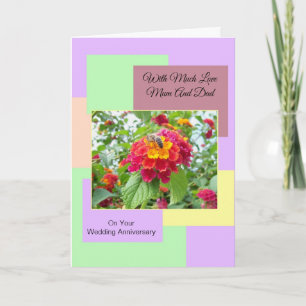 Blumenmutter und Vater Hochzeitstag Karte