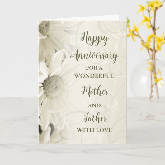 Blumenmutter und Vater Jahrestag Karte (Gelbe Blume)