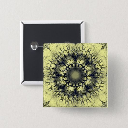 Blumenmystische Ornamente Button (Vorne & Hinten)