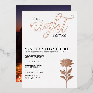 Blumennacht vor Hochzeit Probe Folieneinladung