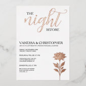 Blumennacht vor Hochzeit Probe Folieneinladung (Vorderseite)