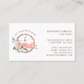 Blumennagel-Maniküre Handsalon Monogram Logo Visitenkarte (Rückseite)
