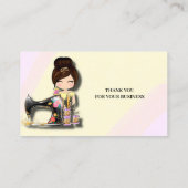 Blumennähmaschine Girl Visitenkarte (Rückseite)