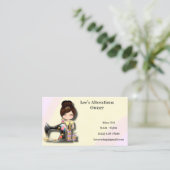 Blumennähmaschine Girl Visitenkarte (Stehend Vorderseite)