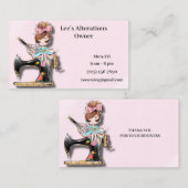 Blumennähmaschine Girl Visitenkarte (Vorne/Hinten)