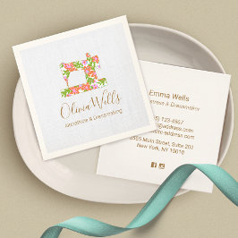 Blumennähmaschine Seamstress Quadratische Visitenkarte