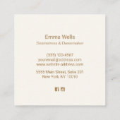 Blumennähmaschine Seamstress Telefonnummerkarte (Rückseite)