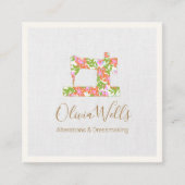 Blumennähmaschine Seamstress Telefonnummerkarte (Vorderseite)