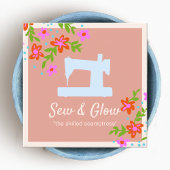 Blumennähmaschine Seamstress Telefonnummerkarte