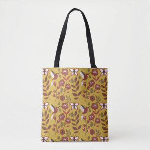Blumennahmloses Muster Blumen, Schmetterling, rot Tasche