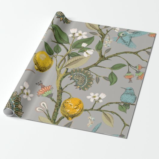 Blumennahmloses Muster. Botanischer Geschenkpapier (Ungerollt)