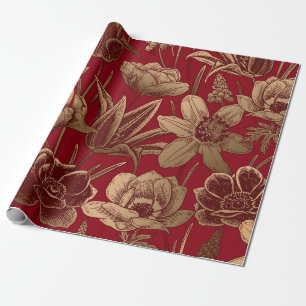 Blumennahmloses Muster. Vintage-Frühlingshintergru Geschenkpapier