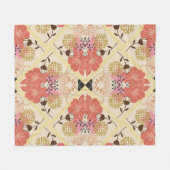 Blumennahtlos Vintages Musterdesign. Fleecedecke (Vorderseite (Horizontal))