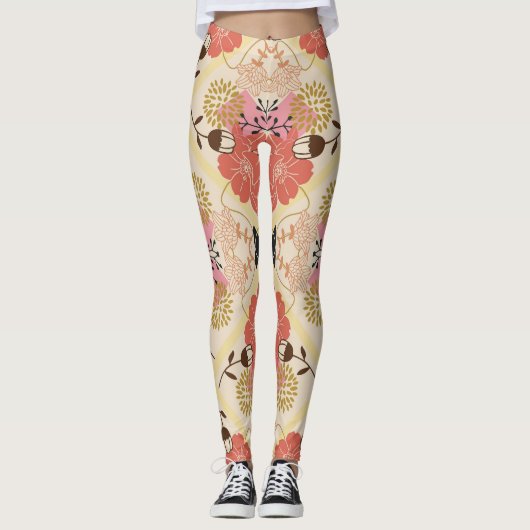 Blumennahtlos Vintages Musterdesign. Leggings (Vorderseite)