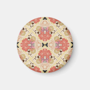Blumennahtlos Vintages Musterdesign. Magnet