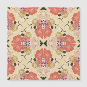 Blumennahtlos Vintages Musterdesign. Magnetkarte