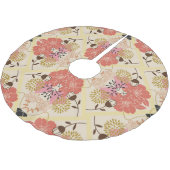 Blumennahtlos Vintages Musterdesign. Polyester Weihnachtsbaumdecke (Schrägansicht)