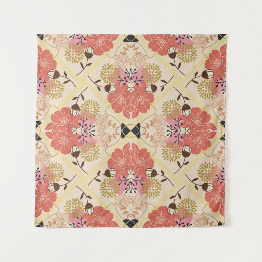 Blumennahtlos Vintages Musterdesign. Wandteppich (Vorderseite)