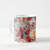 Blumennahtloses Muster, Hintergrund im Jugendstil Kaffeetasse (Vorderseite Links)