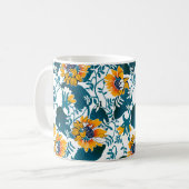 Blumennahtloses Muster, Hintergrund im Jugendstil Kaffeetasse (Vorderseite Links)