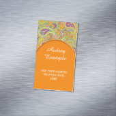 Blumennahtloses Muster I paisleys + Ihre Ideen Magnetische Visitenkarte (Beispiel)