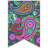 Blumennahtloses Muster II paisleys + Ihre Ideen Wimpelkette (Zweite Fahne)