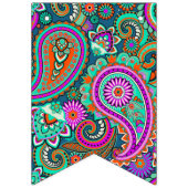 Blumennahtloses Muster II paisleys + Ihre Ideen Wimpelkette (Erste Fahne)