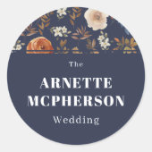 Blumenname Hochzeitlicher Umschlag Aufkleber (Vorderseite)