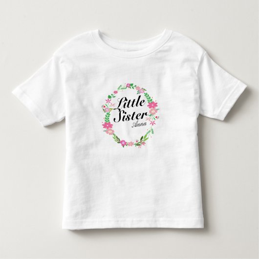 Blumenname Kranz der großen Schwester Kleinkind T-shirt (Vorderseite)