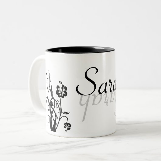 BlumennamensTassen-Schablone Zweifarbige Tasse (Vorderseite Links)