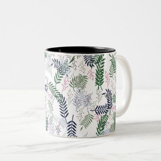 Blumennatur Inspiriert Leaf- und Akzent-Design Zweifarbige Tasse (VorderseiteRechts)