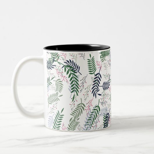 Blumennatur Inspiriert Leaf- und Akzent-Design Zweifarbige Tasse (Links)