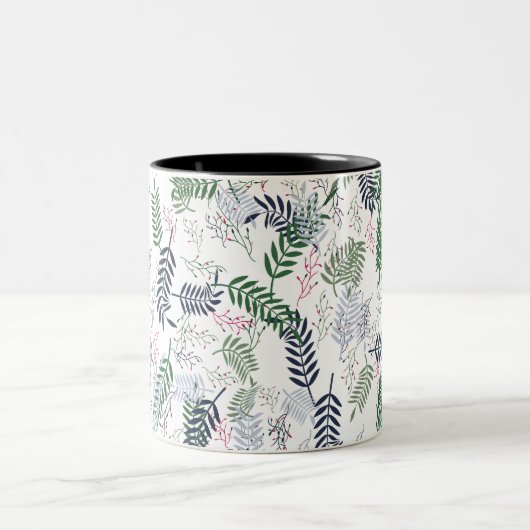 Blumennatur Inspiriert Leaf- und Akzent-Design Zweifarbige Tasse (Mittel)