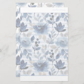 Blumennavy blaues Schreibpapier mit gestrichenem P Briefpapier (Vorne/Hinten)