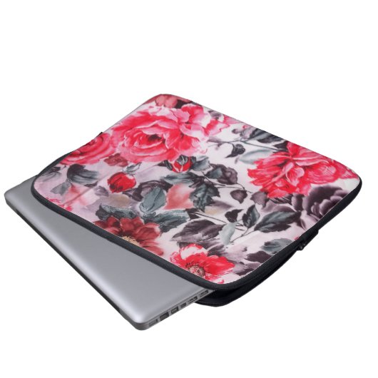 Blumenneopren-Laptop-Hülse 13 Zoll Laptopschutzhülle (Vorne Knopf)
